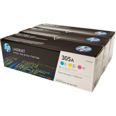 Оригінальний картридж HP CF370AM (305CMY)  (комплект 3 шт - CE411A,CE412A,CE413A)